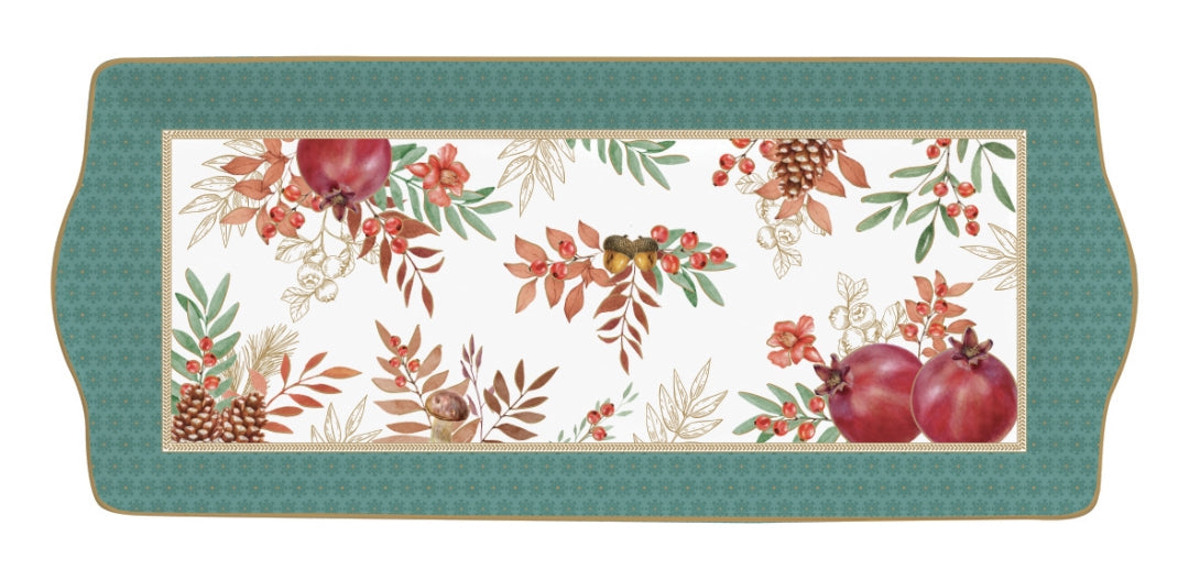 Plat à cake en porcelaine 35x15 cm "Symphonie d&