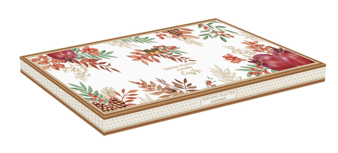 Plat à cake en porcelaine 35x15 cm "Symphonie d&