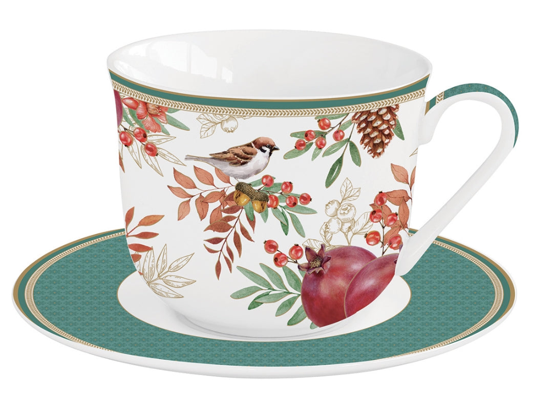 Coffret 1 tasse 400 ml en porcelaine + soucoupe "Symphonie d&