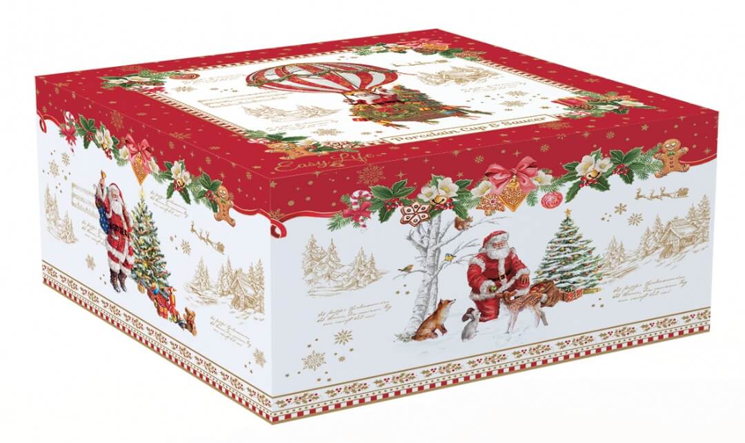 Coffret tasse 200 ml en porcelaine + soucoupe "Mémoire de Noël"