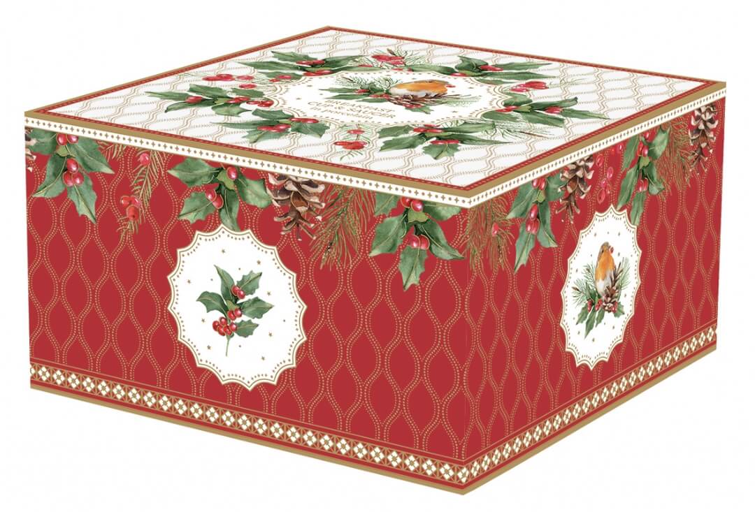 Coffret tasse 400 ml en porcelaine + soucoupe "Baies de Noël"