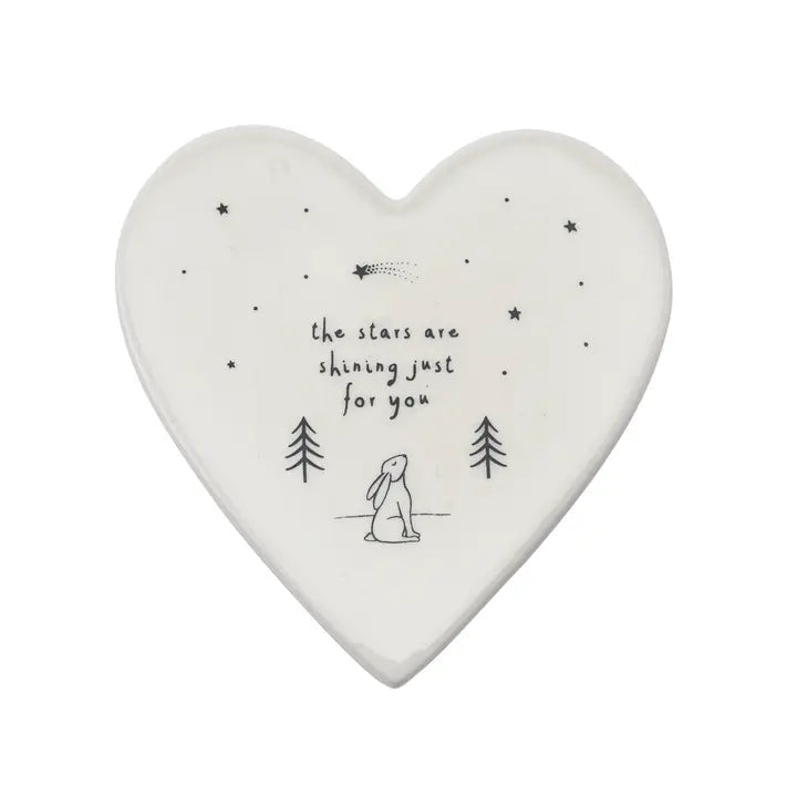 Dessous de tasse en forme de cœur « Les étoiles brillent » (Stars are shining)