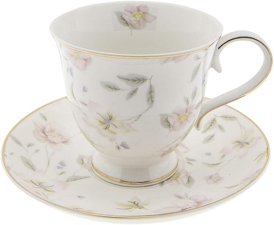 Tasse et soucoupe en porcelaine 200 ml "Petites fleurs de Printemps"