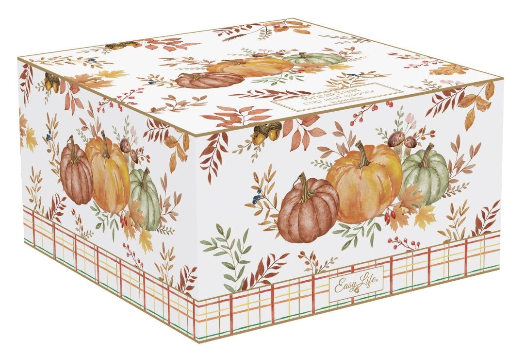 Caja 1 taza + platillo porcelana 400 ml &quot;Cosecha de Otoño&quot;