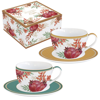 Caja de 2 tazas de café de porcelana 110 ml + platillo “Autumn Symphony”