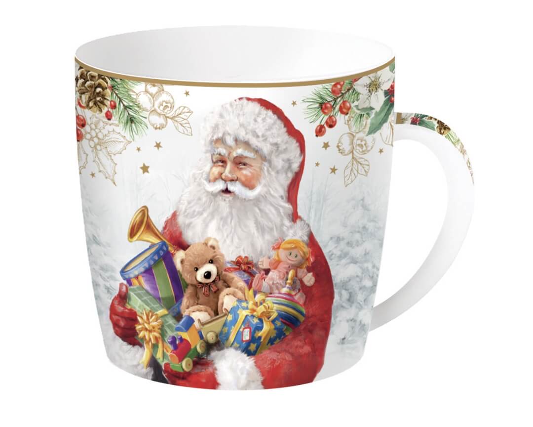 350 ml porcelain mug + metal box &quot;Christmas is coming&quot; 