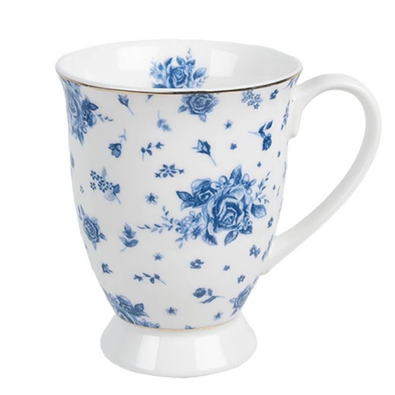 Porcelain mug (300 ml) - &quot;Blue Toile de Jouy&quot;