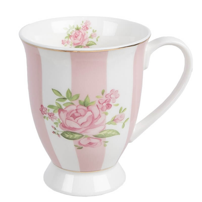 Taza de porcelana (300 ml) - &quot;Raya rosa&quot;