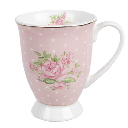 Mug en porcelaine (300 ml) - &quot;Pois rose&quot;