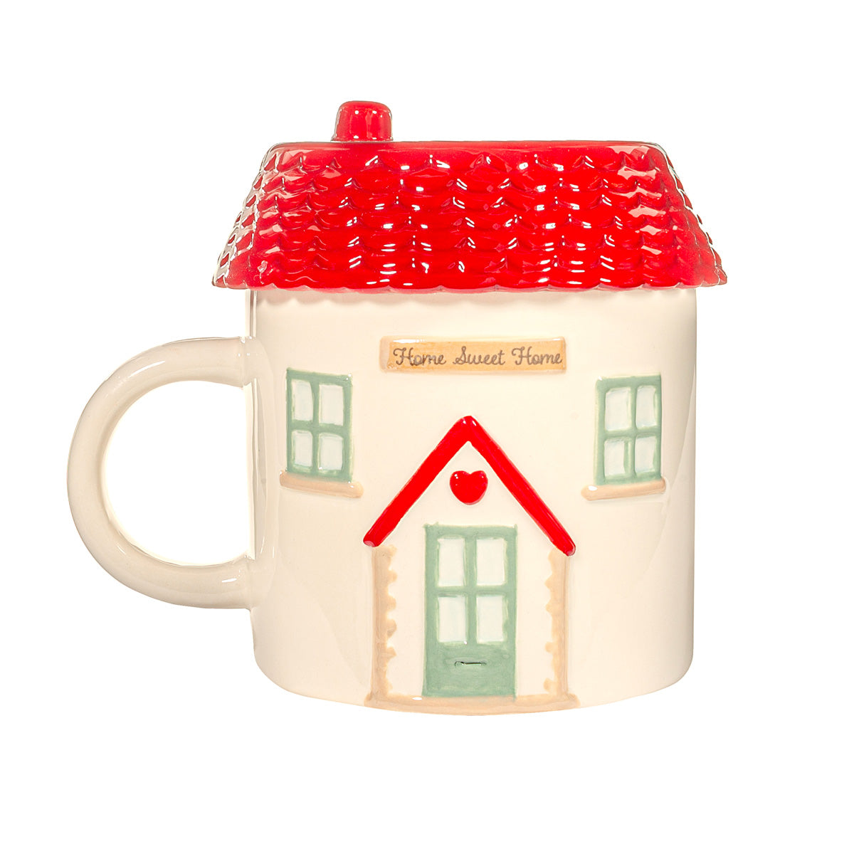 Mug 3D en dolomite &quot;Cottage anglais&quot; avec couvercle