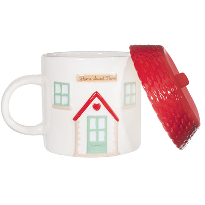 Mug 3D en dolomite &quot;Cottage anglais&quot; avec couvercle