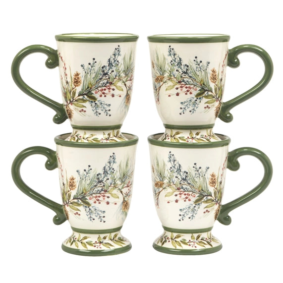 Mug vintage 470 ml en faïence &quot;Forêt hivernale&quot;