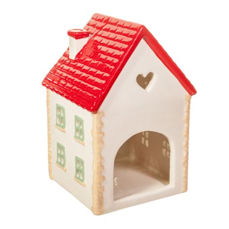 Photophore en porcelaine &quot;Cottage anglais&quot;