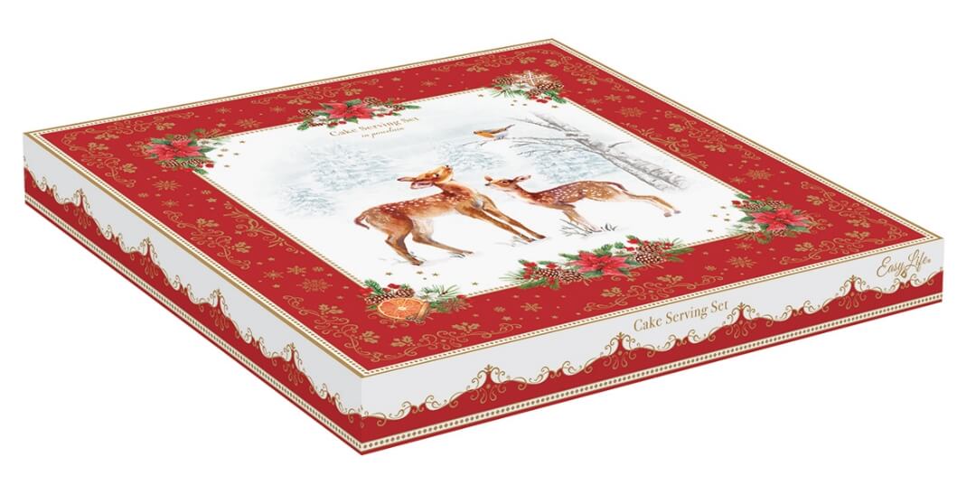 Plat à tarte en porcelaine 32 cm &quot;Mélodie de Noël&quot; - Le Jardin de Mademoiselle