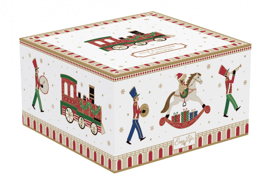 Coffret tasse 200 ml en porcelaine + soucoupe &quot;Polar express&quot; - Le Jardin de Mademoiselle