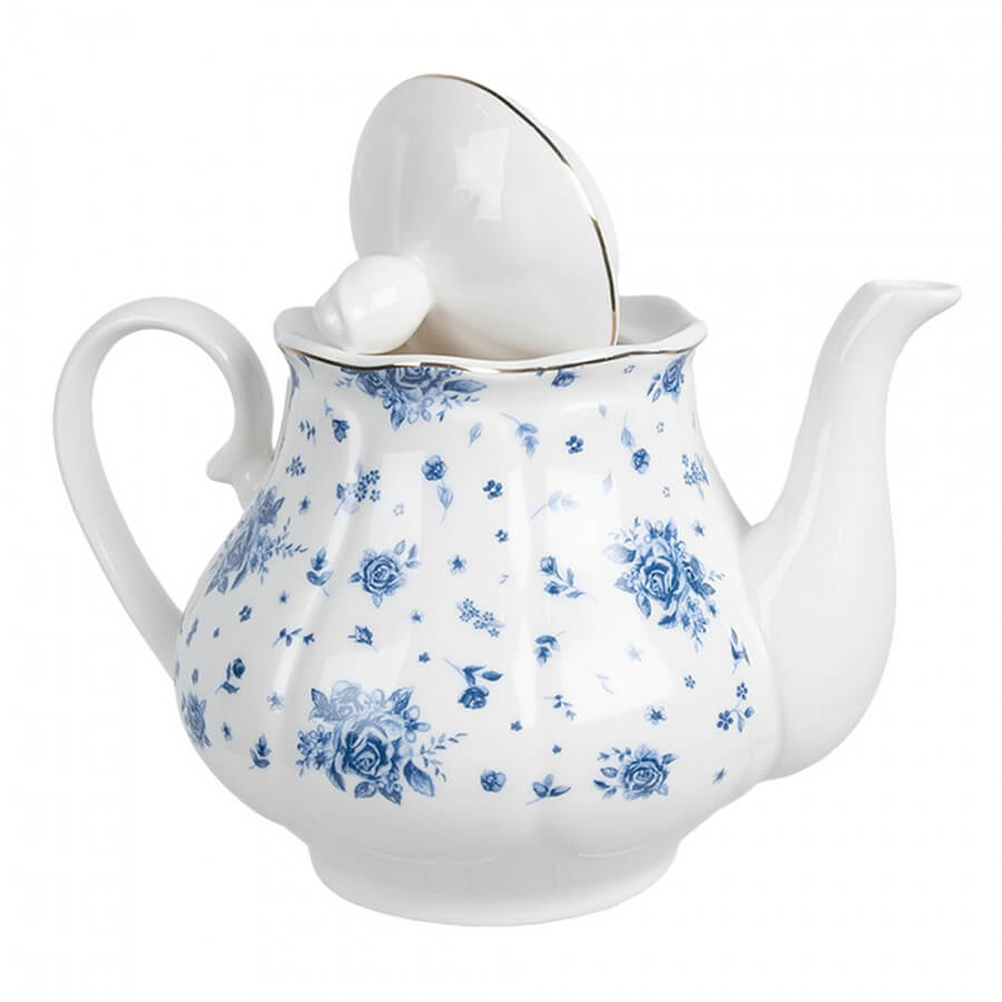 Théière en porcelaine (1 l) - &quot;Toile de Jouy bleue&quot;