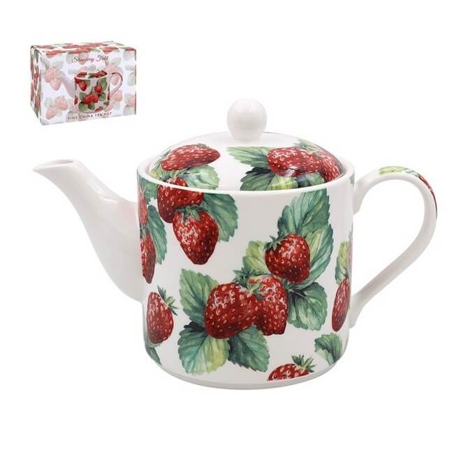 Porcelain teapot (700 ml) - &quot;Strawberry&quot;