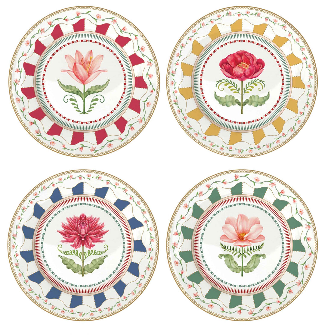 Coffret 4 assiettes à dessert 19 cm &quot;Fabuleuse Mary&quot;