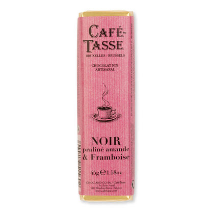 Barre de chocolat Noir &amp; praliné Framboise (45g)