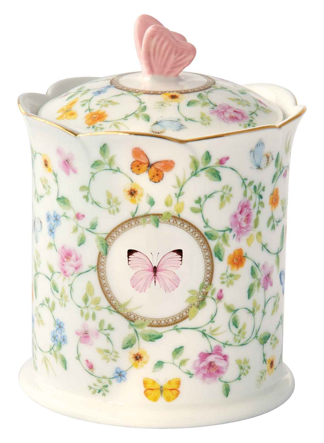 Boîte à biscuits en porcelaine &quot;Danse des Papillons&quot;
