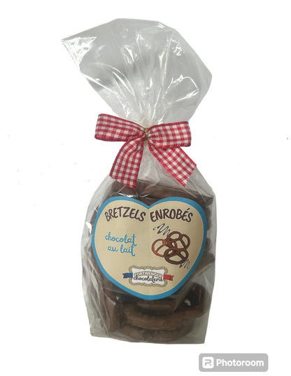 Bretzels salés enrobés chocolat au lait (100g)