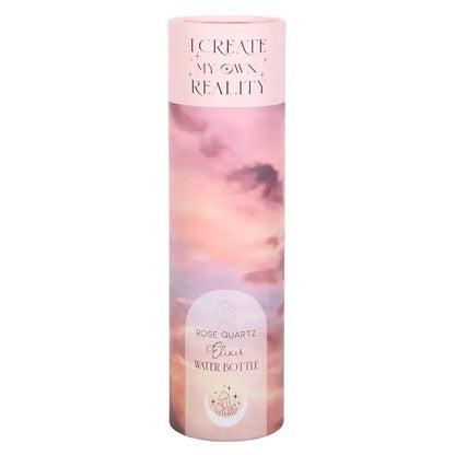 Bouteille en verre &quot;Create My Own Reality&quot; avec quartz rose