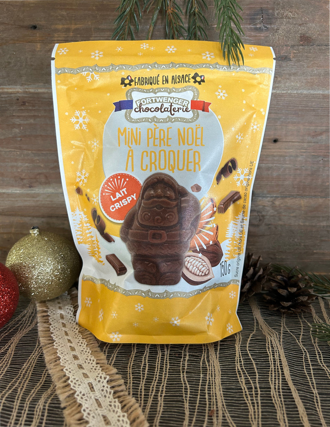 Mini Père-Noël à croquer au chocolat au lait crispy (150g)