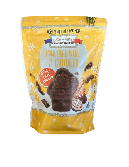 Mini Père-Noël à croquer au chocolat au lait crispy (150g)