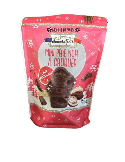 Mini Père-Noël à croquer au chocolat au lait pétillant (150g)