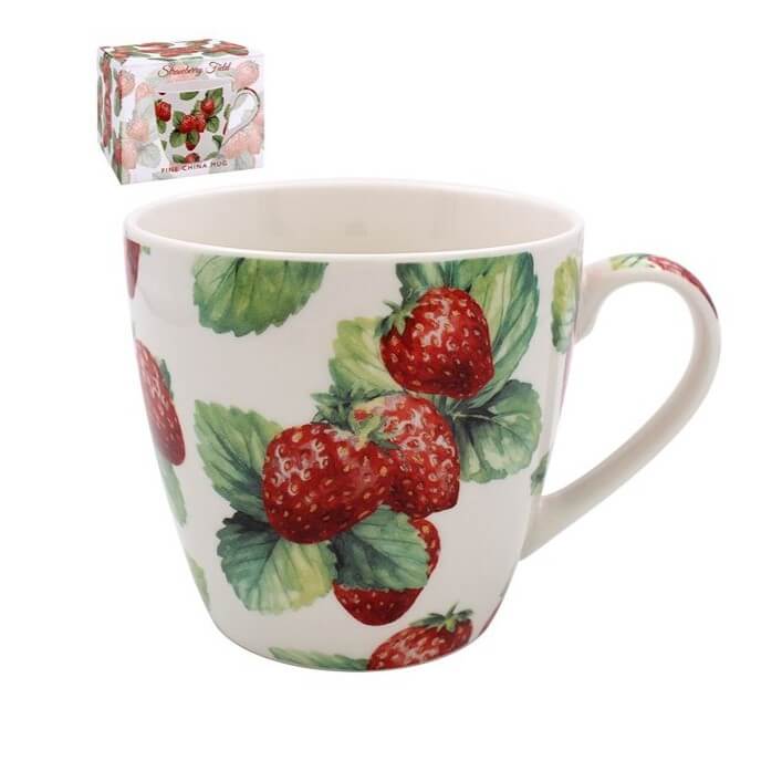 Porcelain mug (450 ml) - &quot;Strawberry&quot;