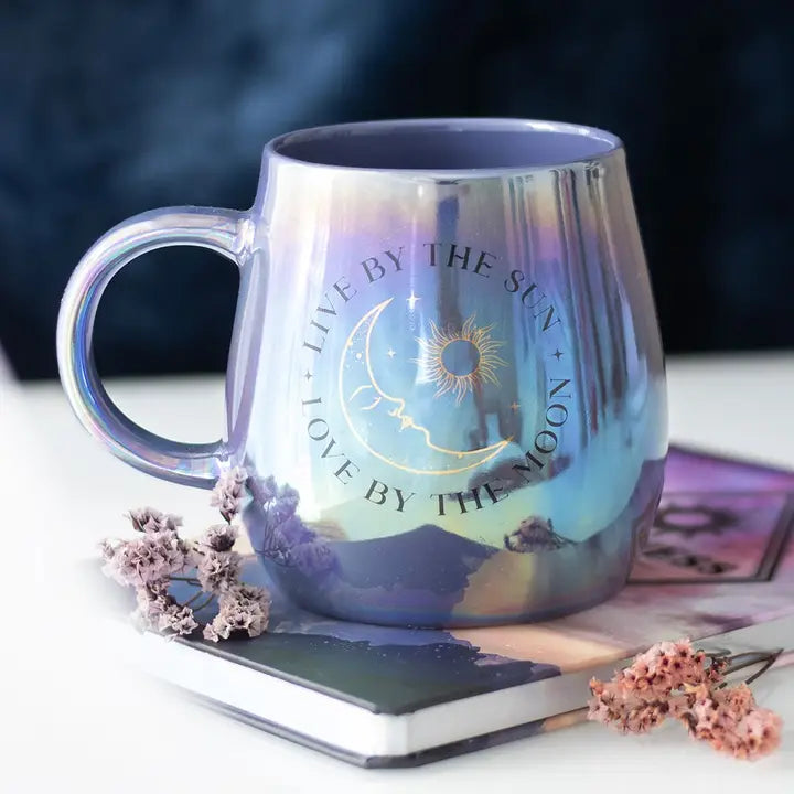 Mug irisé 500 ml &quot;Vivre par le Soleil, aimer par la Lune&quot;