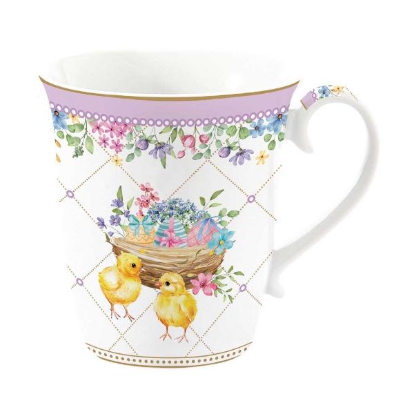 Mug 275 ml en porcelaine &quot;Fleurs de Printemps&quot; - Rose