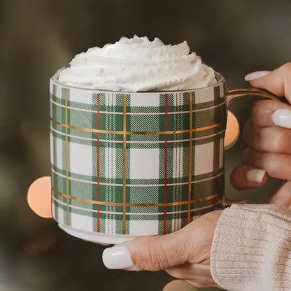 Mug 500 ml &quot;Plaid à carreaux verts&quot;