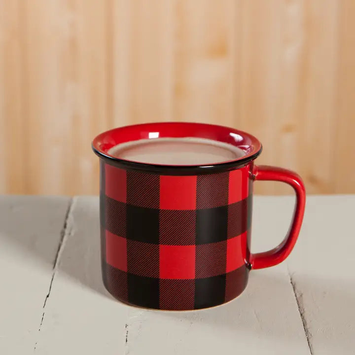 Mug 350 ml plaid tartan rouge &quot;Buffalo&quot;