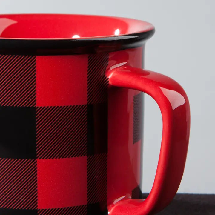 Mug 350 ml plaid tartan rouge &quot;Buffalo&quot;