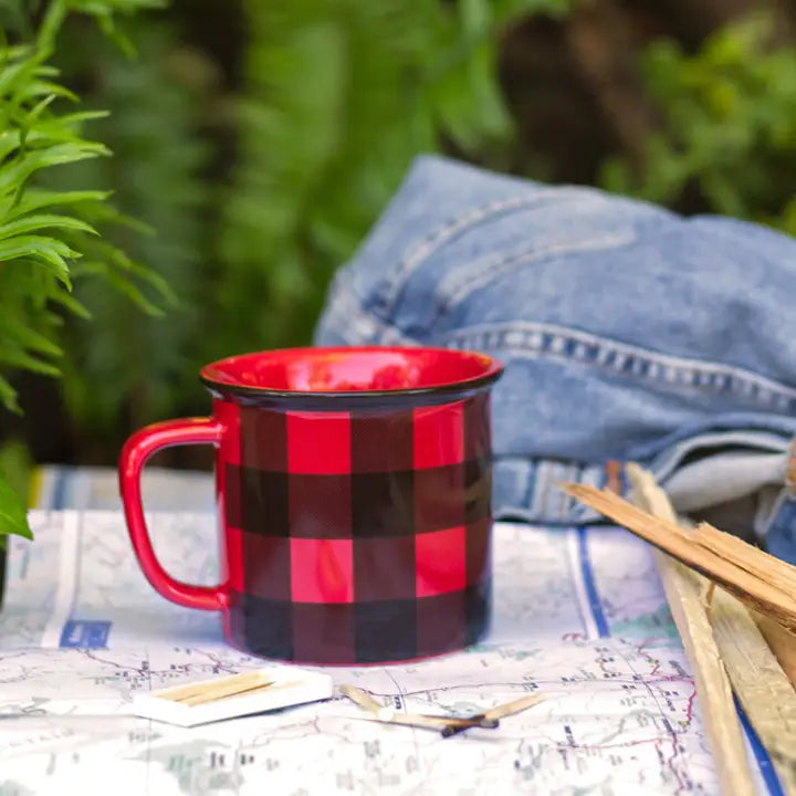 Mug 350 ml plaid tartan rouge &quot;Buffalo&quot;