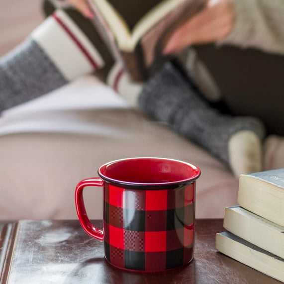 Mug 350 ml plaid tartan rouge &quot;Buffalo&quot;