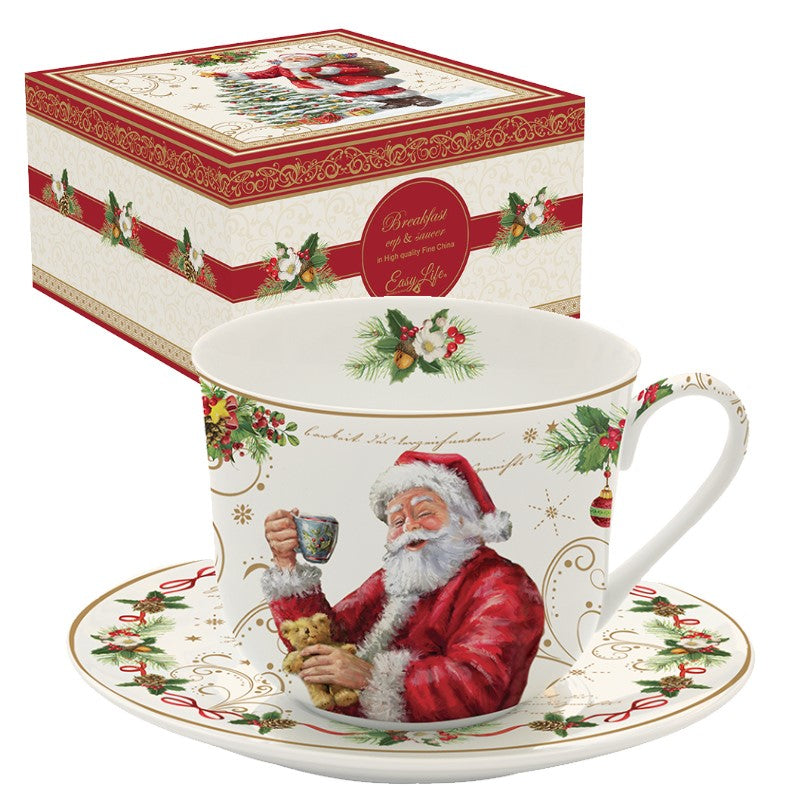 Tasse à chocolat 400 ml en porcelaine + soucoupe &quot;Noël magique&quot;