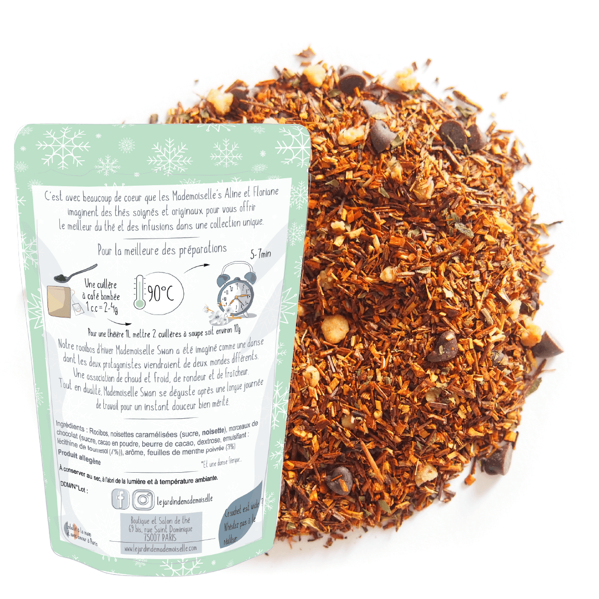 rooibos infusion the mademoiselle swan danseuse cacao menthe