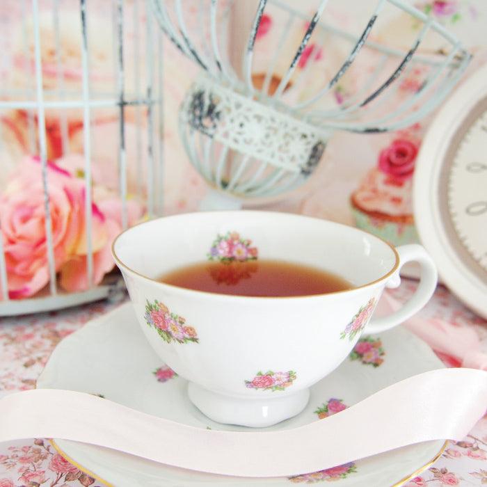 thé noir mademoiselle fraise rhubarbe